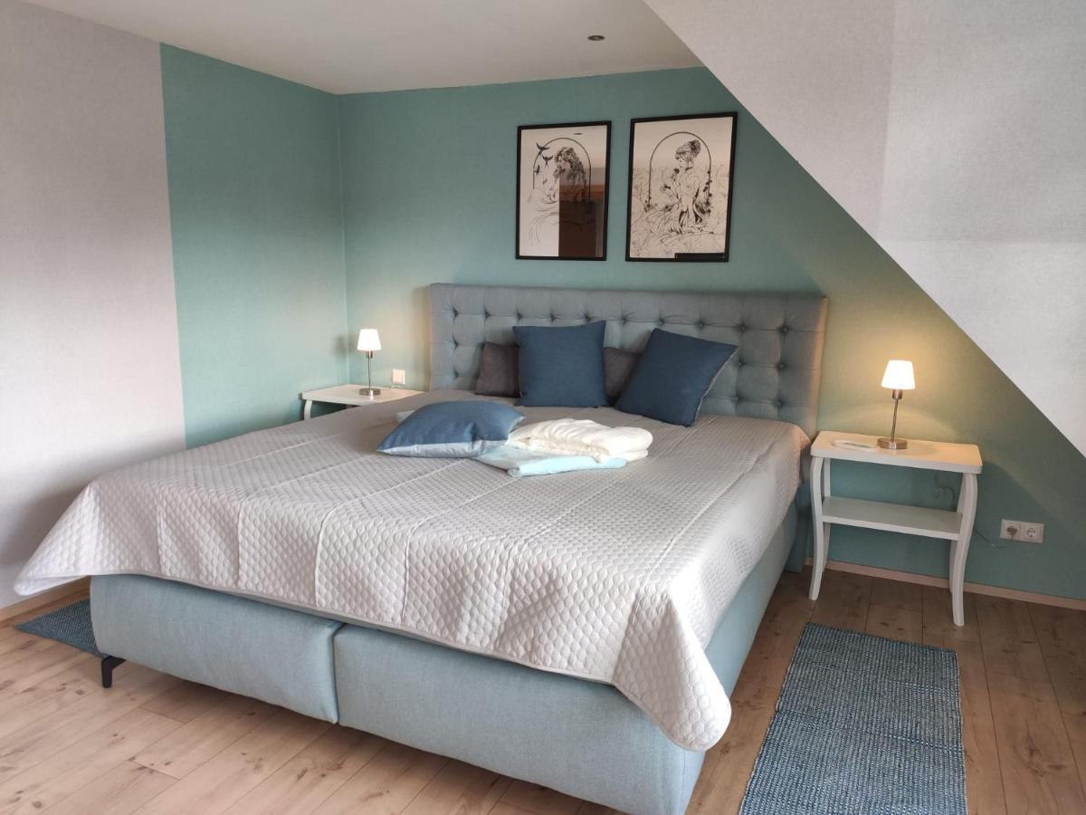Ferienhaus Blaue Blume Mit 11 Kw Ladestation, Kamin, Terrasse, Eingezaeuntem Garten, Sauna, Wlan, Netflix, 2 Hunde Willkommen! Güntersberge المظهر الخارجي الصورة